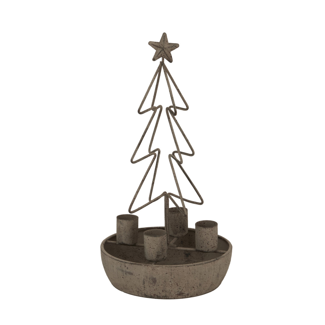 Rustic Christmas Tree Candle Holder Hill 1