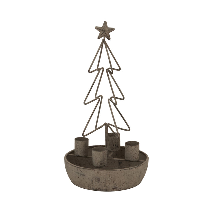 Rustic Christmas Tree Candle Holder Hill 1
