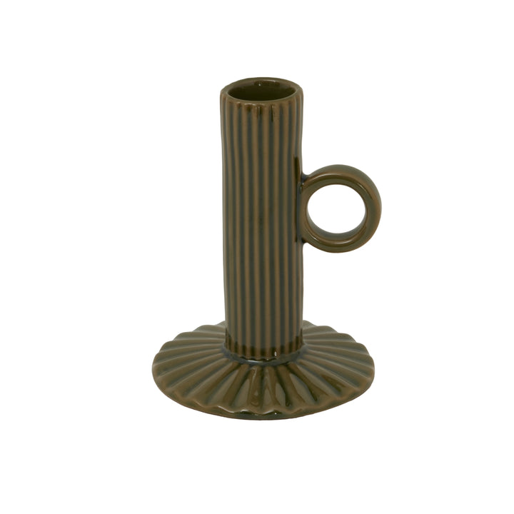 Alora Ceramic Taper Candle Holder - Olive Hill 2