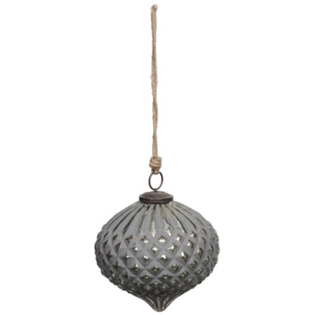 Collection Teardrop Combe Large Bauble - Grey Metallic Hill 1