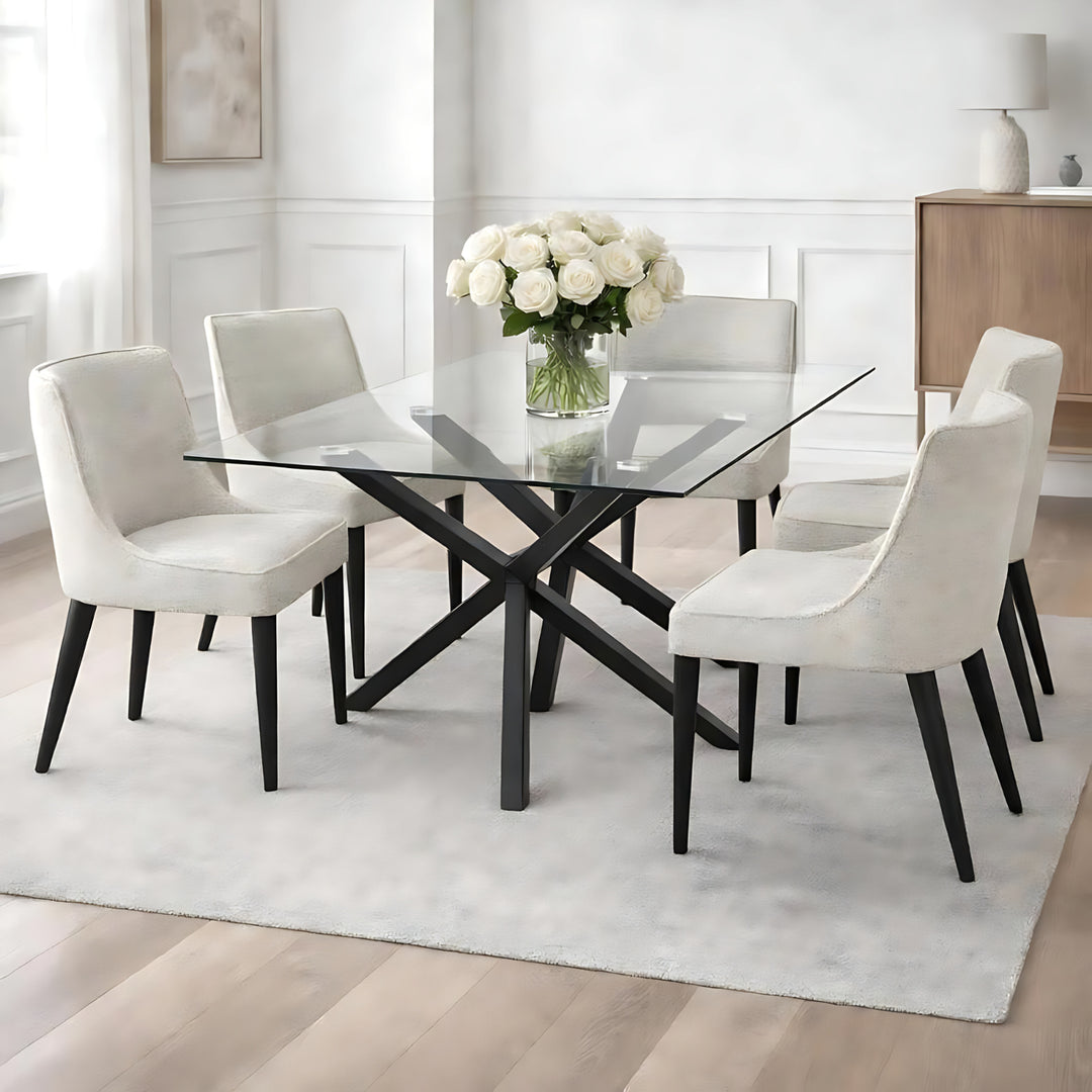 Monza Rectangular Glass Dining Table