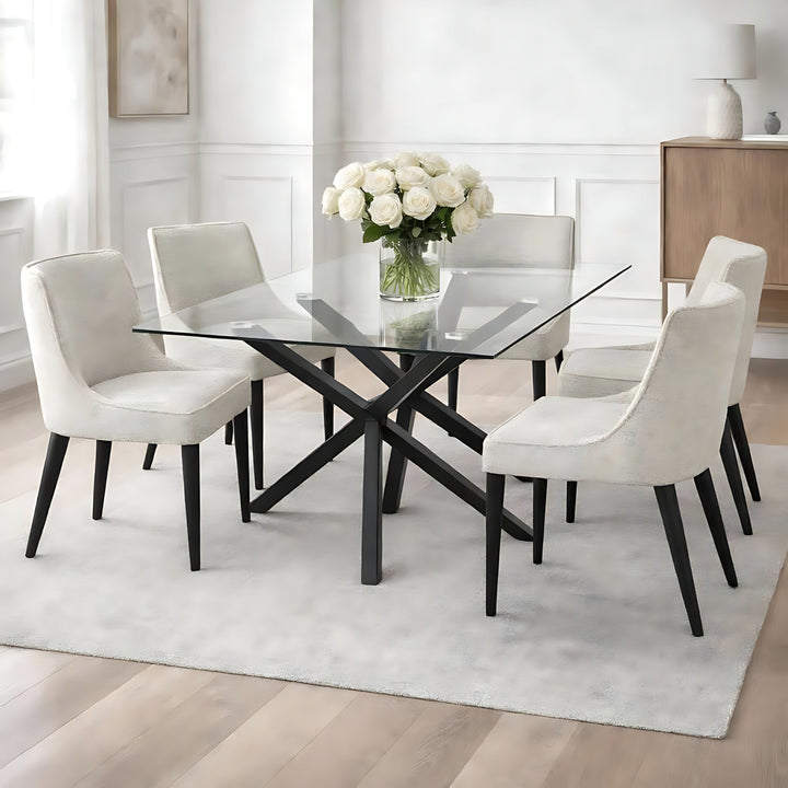 Monza Rectangular Glass Dining Table