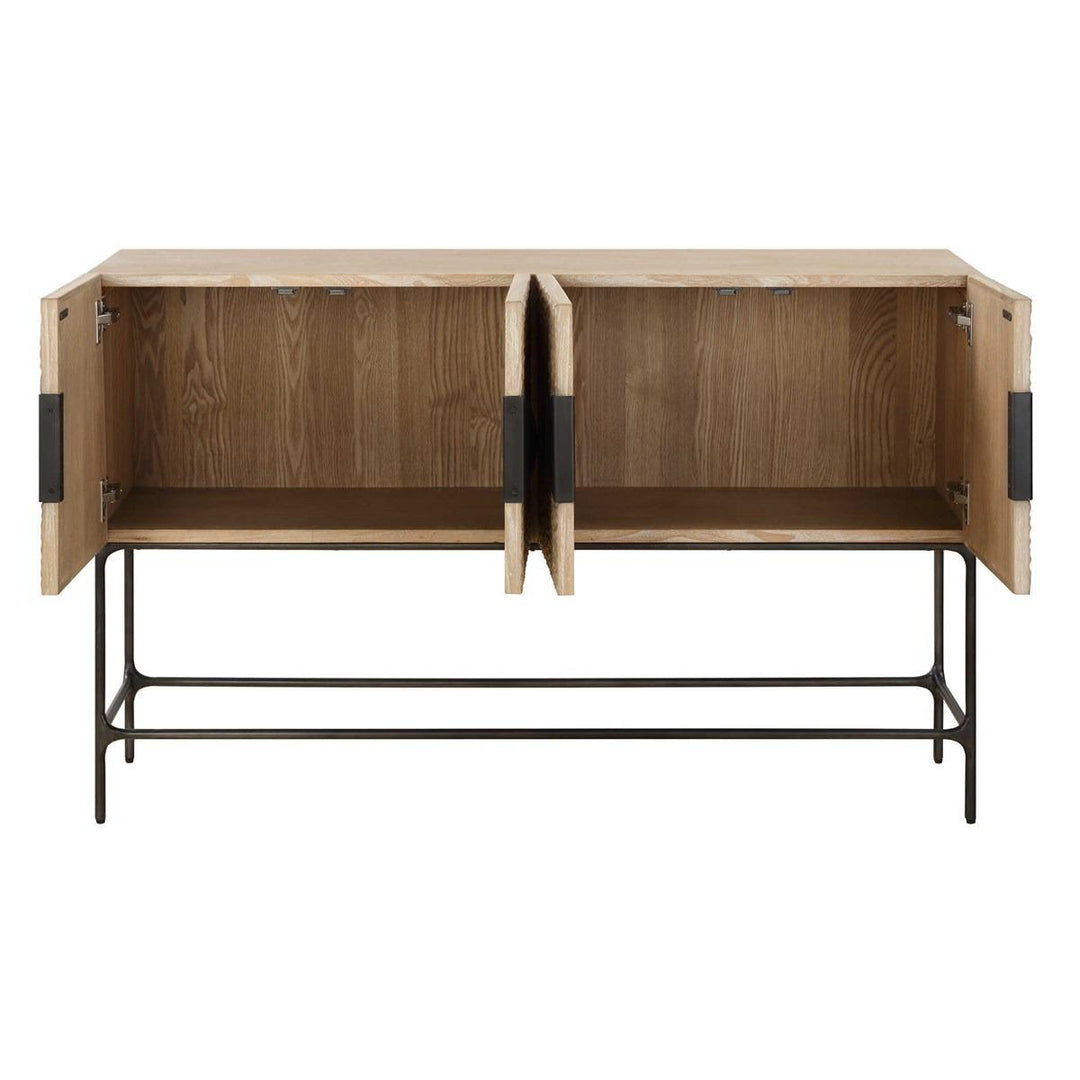 Lunar 4 Door Elm Wood Cabinet