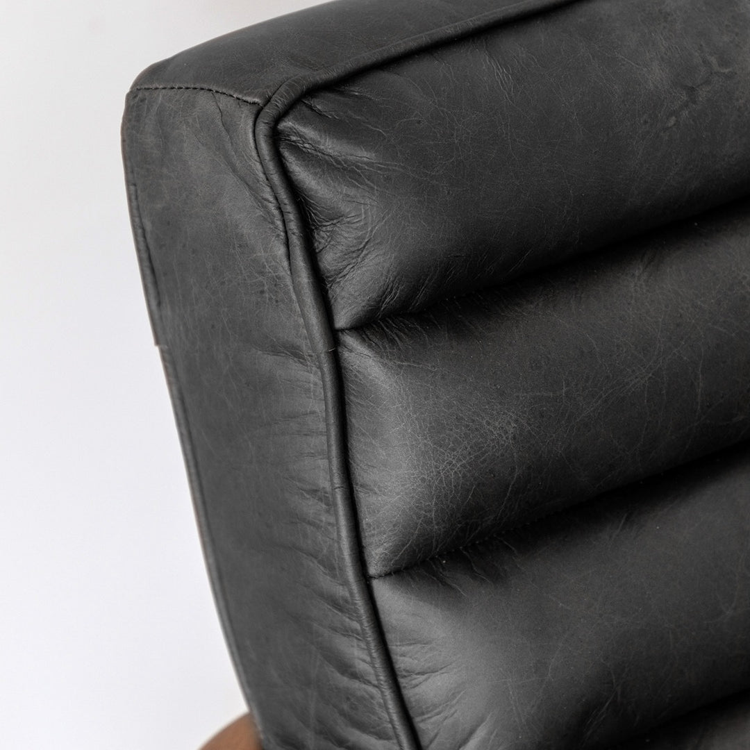 Datsun 2 Seater Sofa- Black Leather GalleryDirect 3