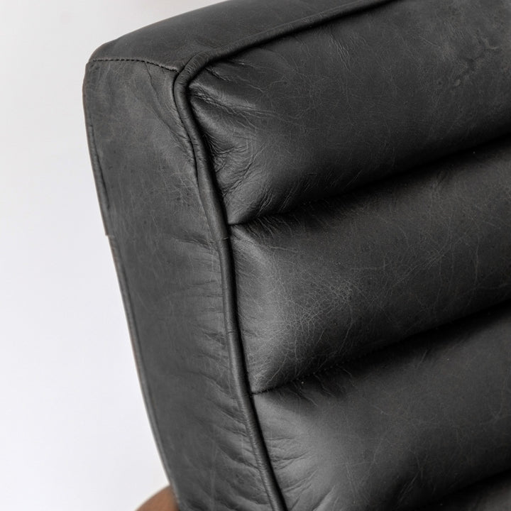 Datsun 2 Seater Sofa- Black Leather GalleryDirect 3