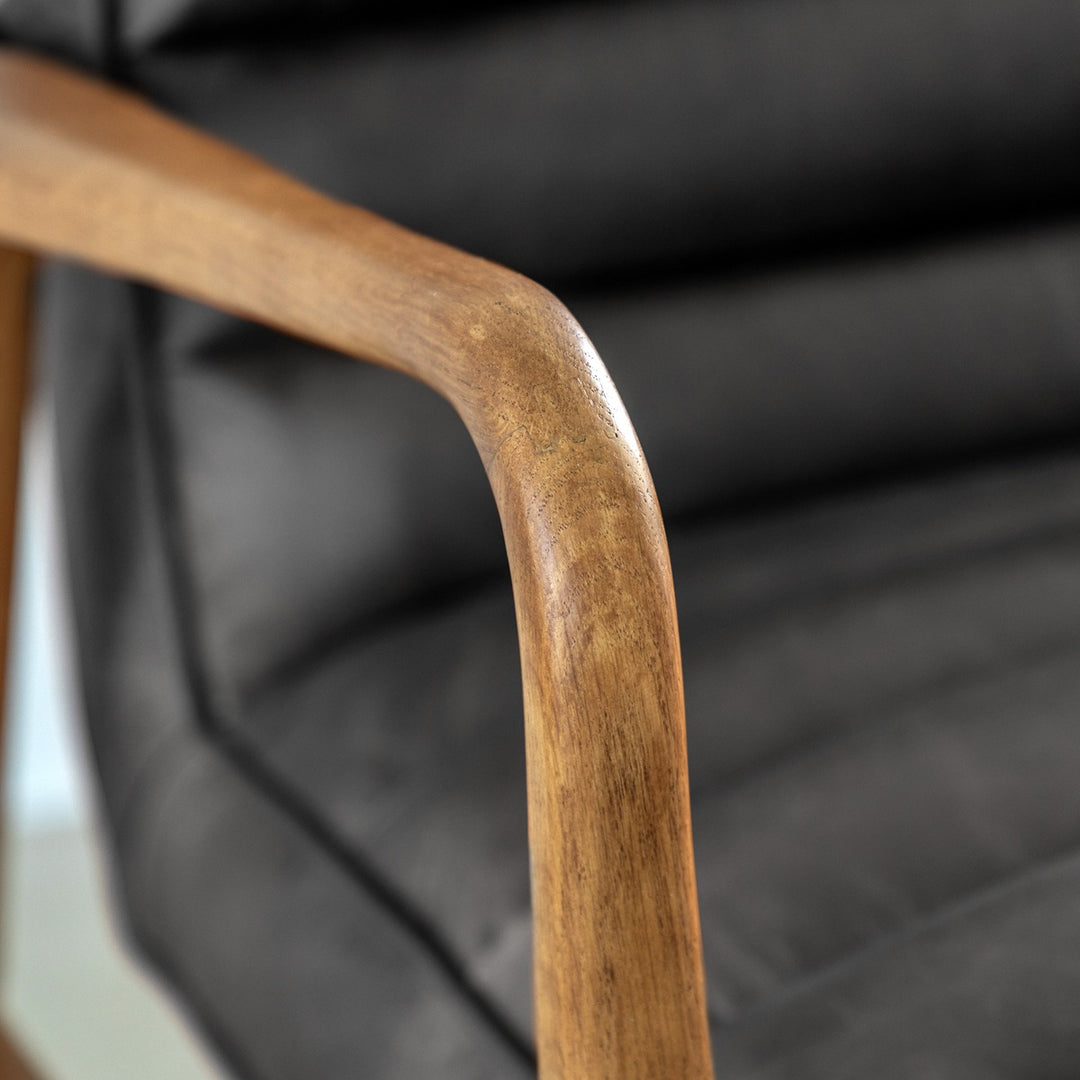 Datsun 2 Seater Sofa- Black Leather GalleryDirect 4