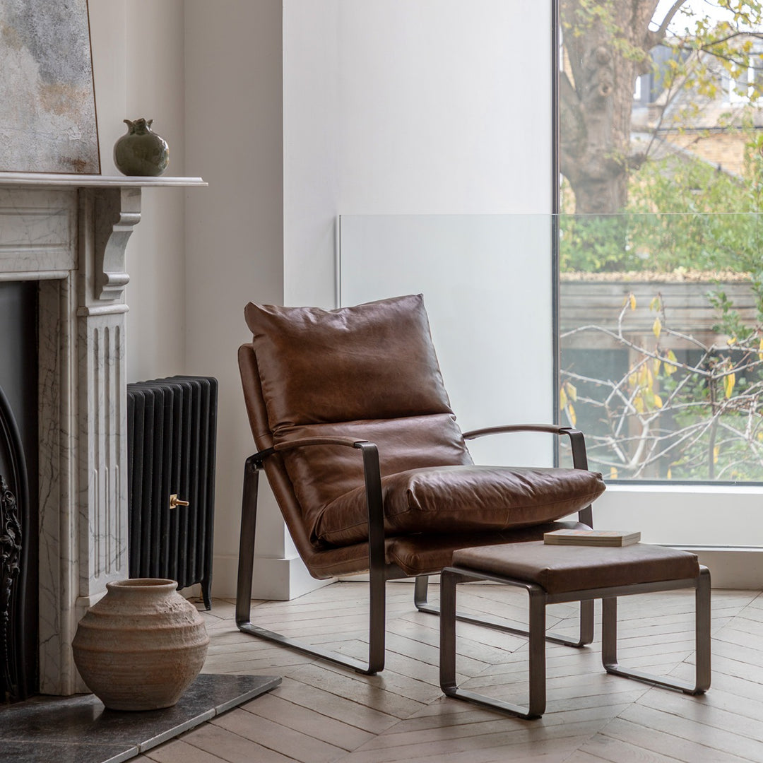 Fabien Lounger - Brown Leather