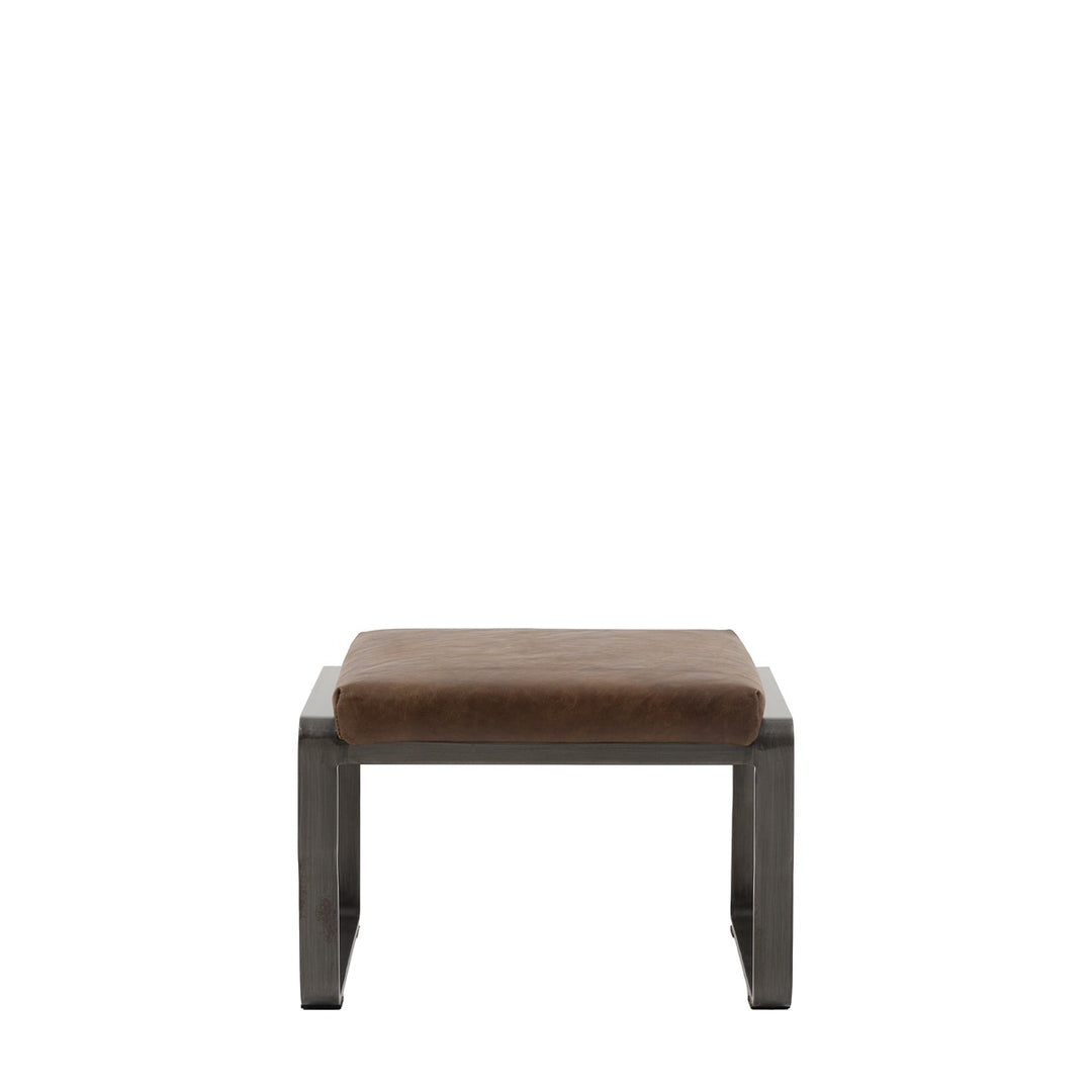 Fabien Footstool - Brown Leather