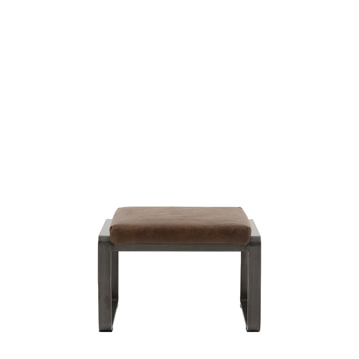 Fabien Footstool - Brown Leather
