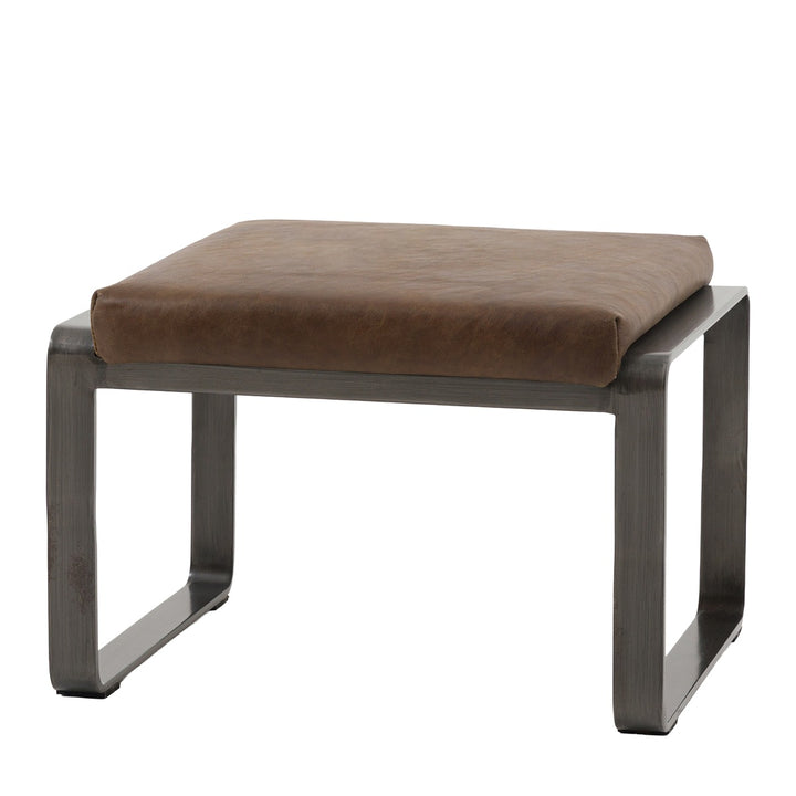 Fabien Footstool - Brown Leather