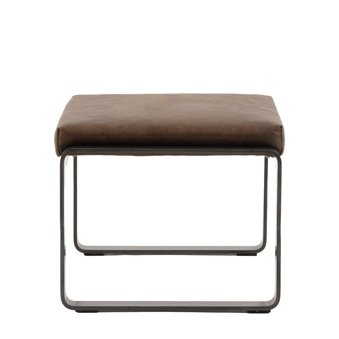 Fabien Footstool - Brown Leather