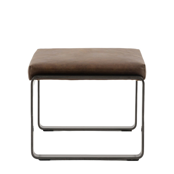 Fabien Footstool - Brown Leather
