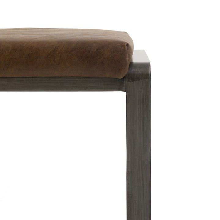 Fabien Footstool - Brown Leather