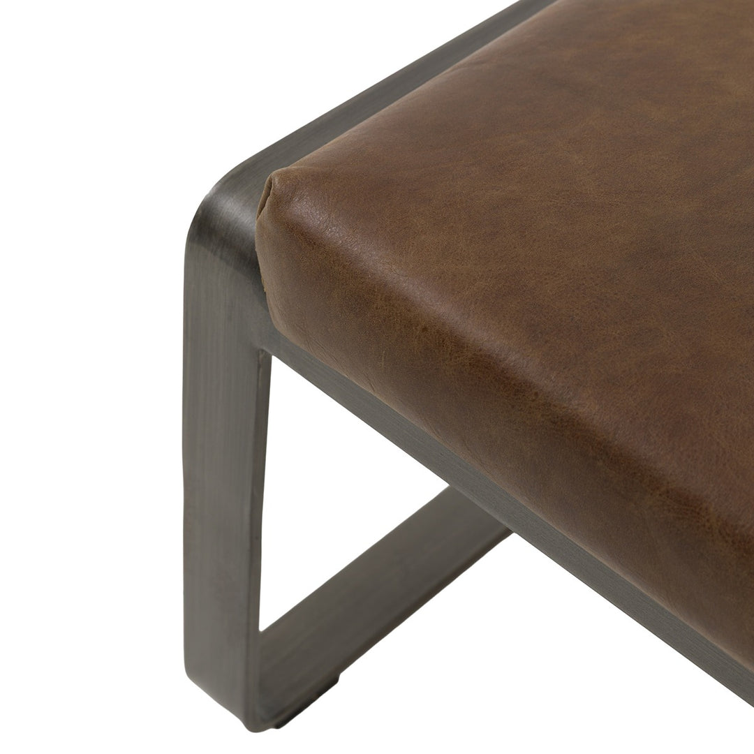 Fabien Footstool - Brown Leather