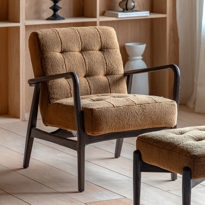 Humber Faux Sheepskin Armchair - Ochre