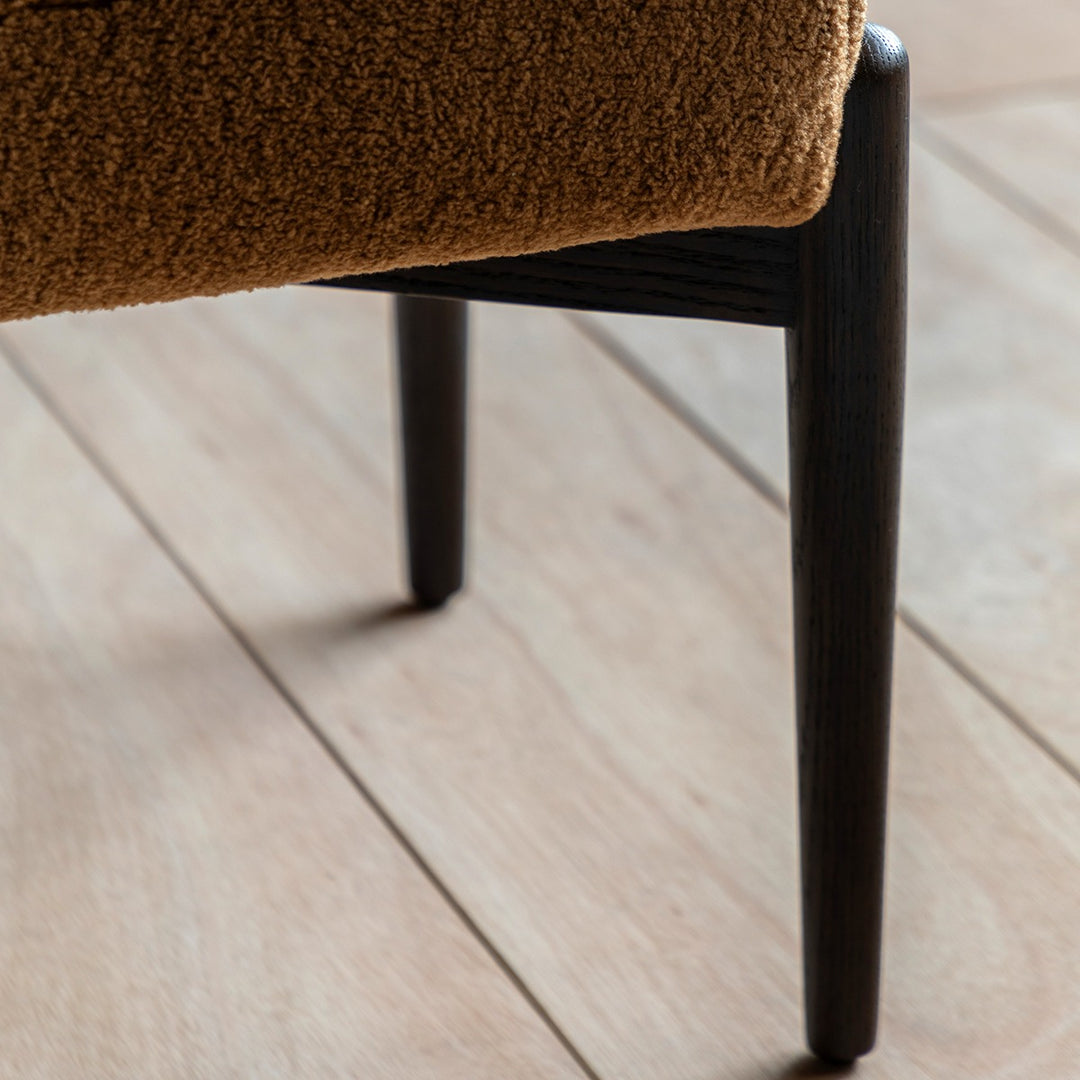 Humber Faux Sheepskin Footstool - Ochre