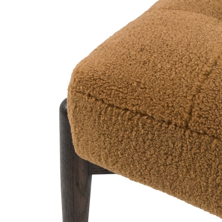 Humber Faux Sheepskin Footstool - Ochre