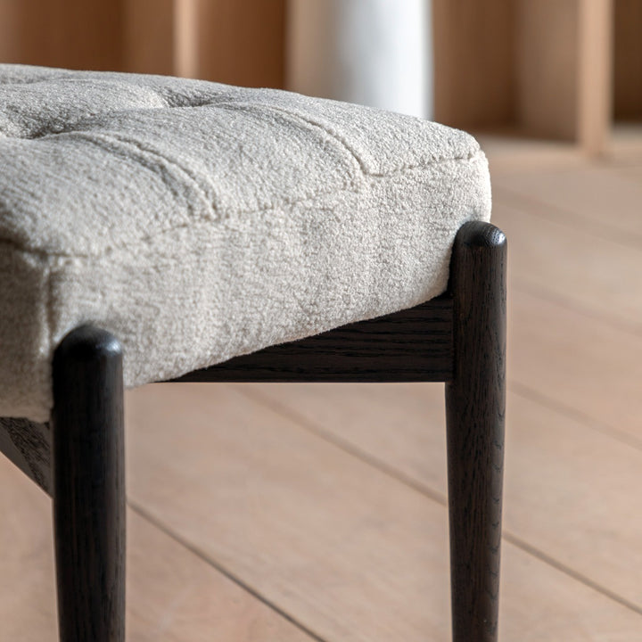 Humber Faux Sheepskin Footstool - Cream