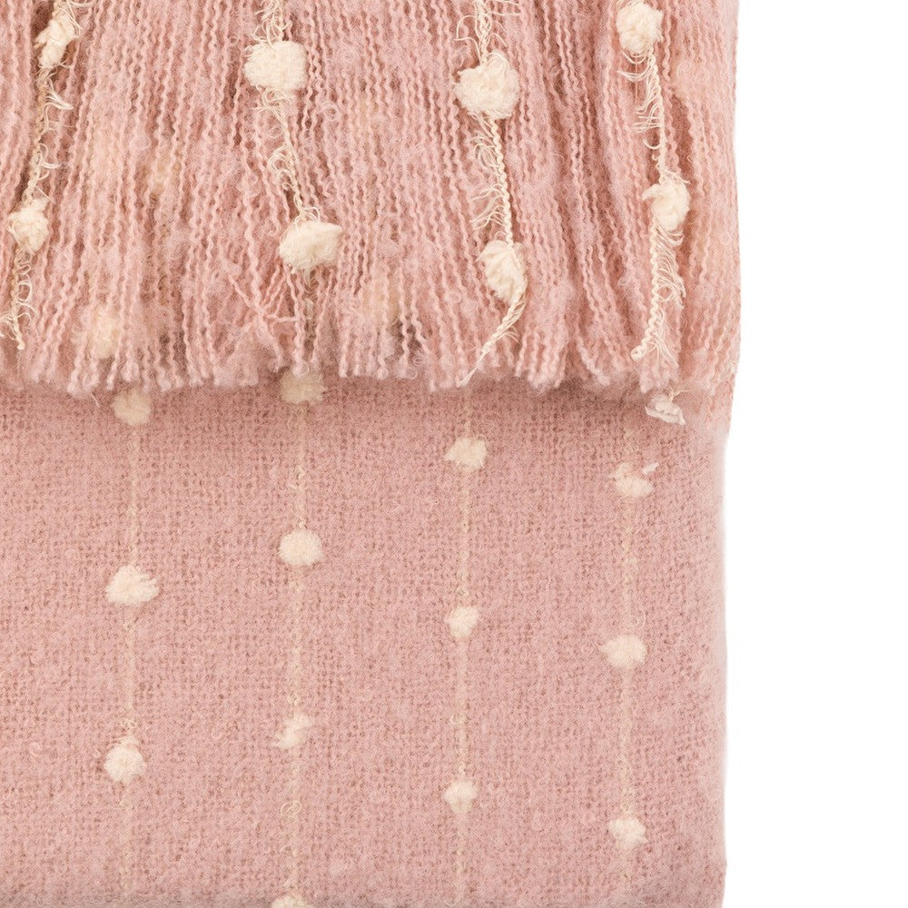 Dottie Faux Mohair Throw - Rose Pink