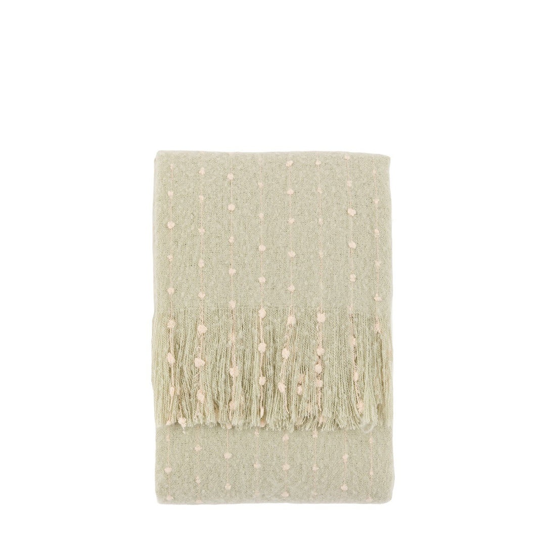 Dottie Faux Mohair Throw - Sage Green