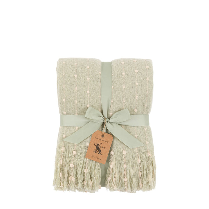 Dottie Faux Mohair Throw - Sage Green