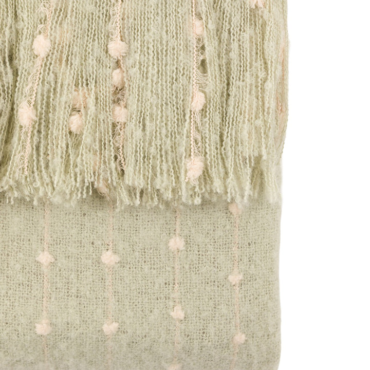 Dottie Faux Mohair Throw - Sage Green