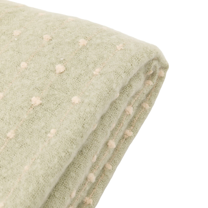 Dottie Faux Mohair Throw - Sage Green