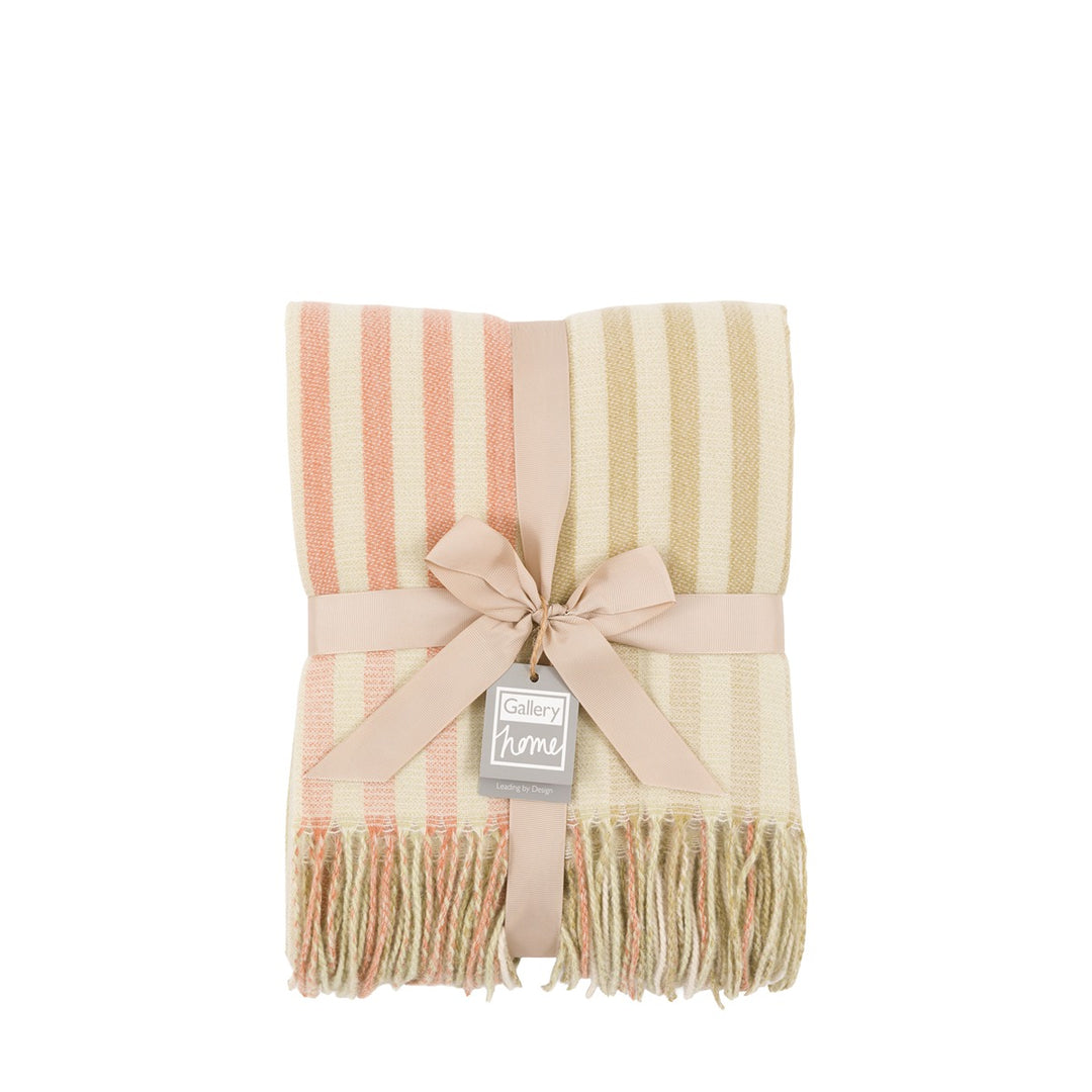 Lille Jacquard Stripe Throw - Sage