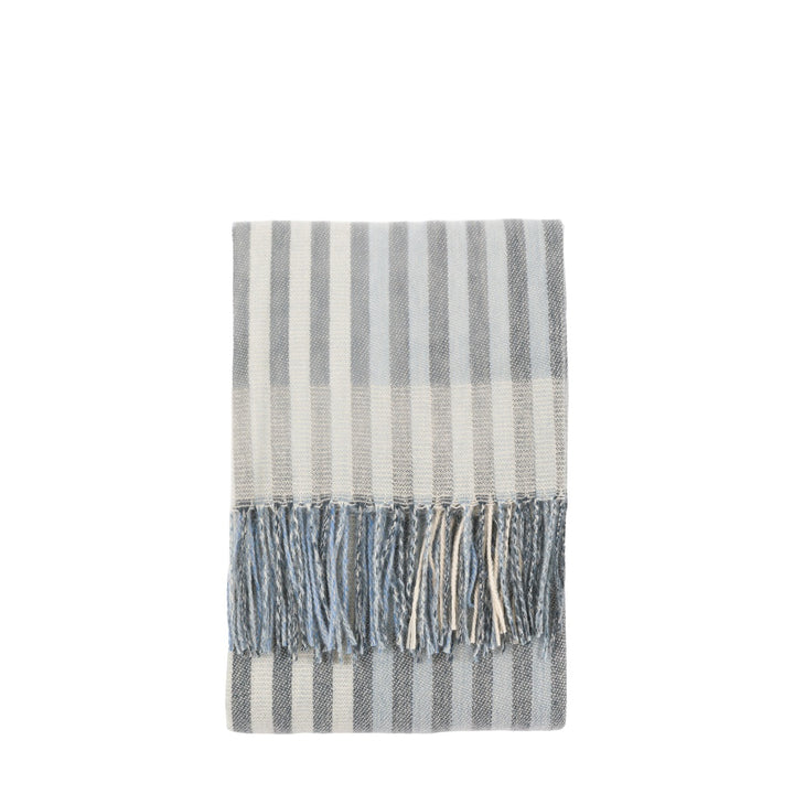 Lille Jacquard Stripe Throw - Blue