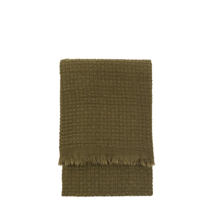Soft Touch Waffle Throw - Olive