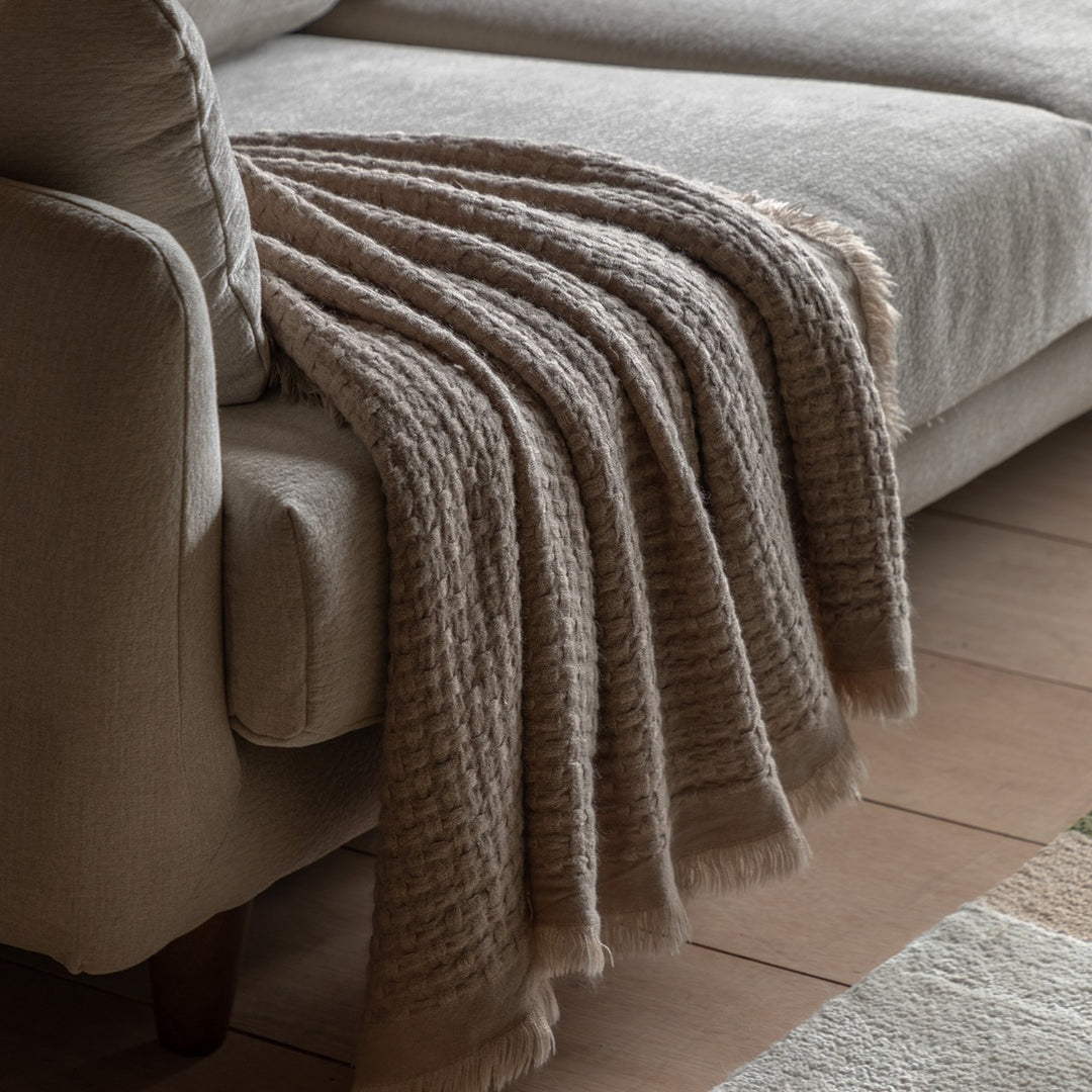 Soft Touch Waffle Throw - Natural