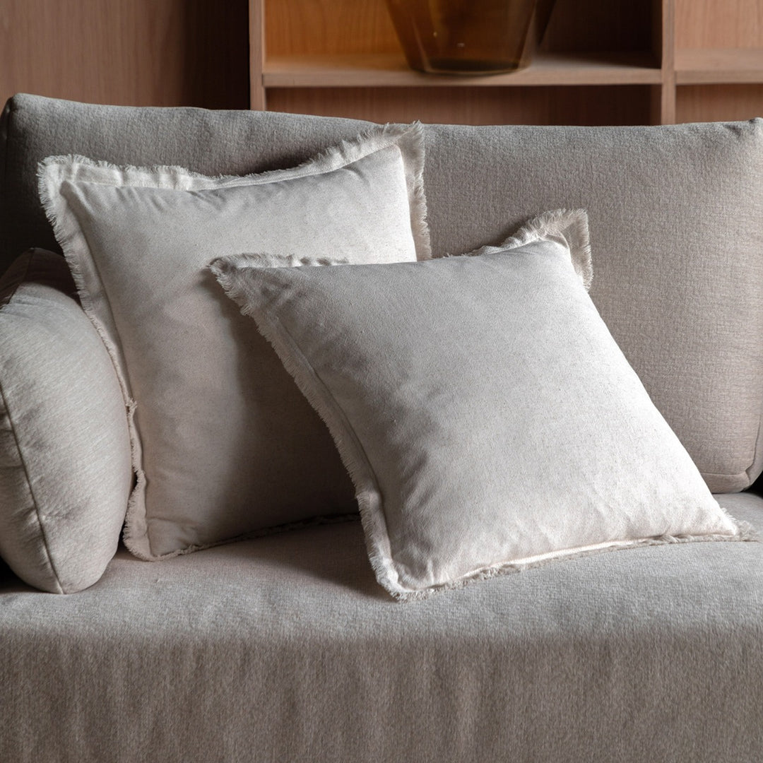 Linen Look Set of 2 Cushions - Cream