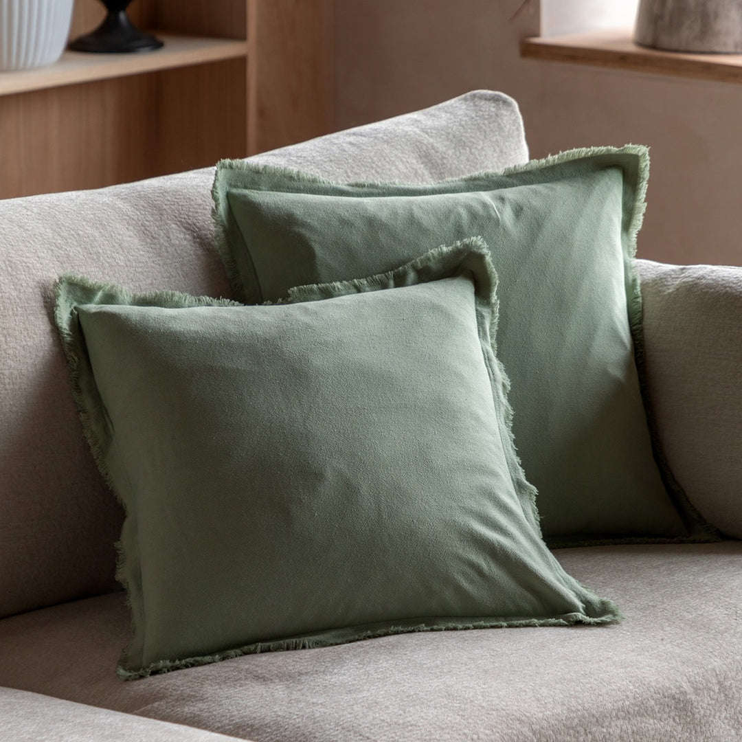 Linen Look Set of 2 Cushions - Sage