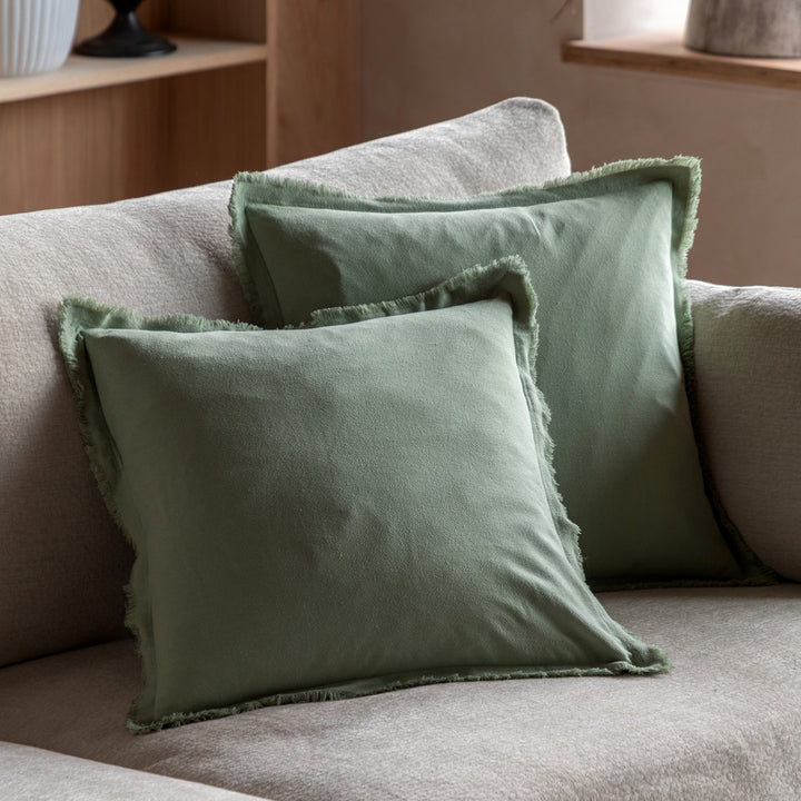 Linen Look Set of 2 Cushions - Sage