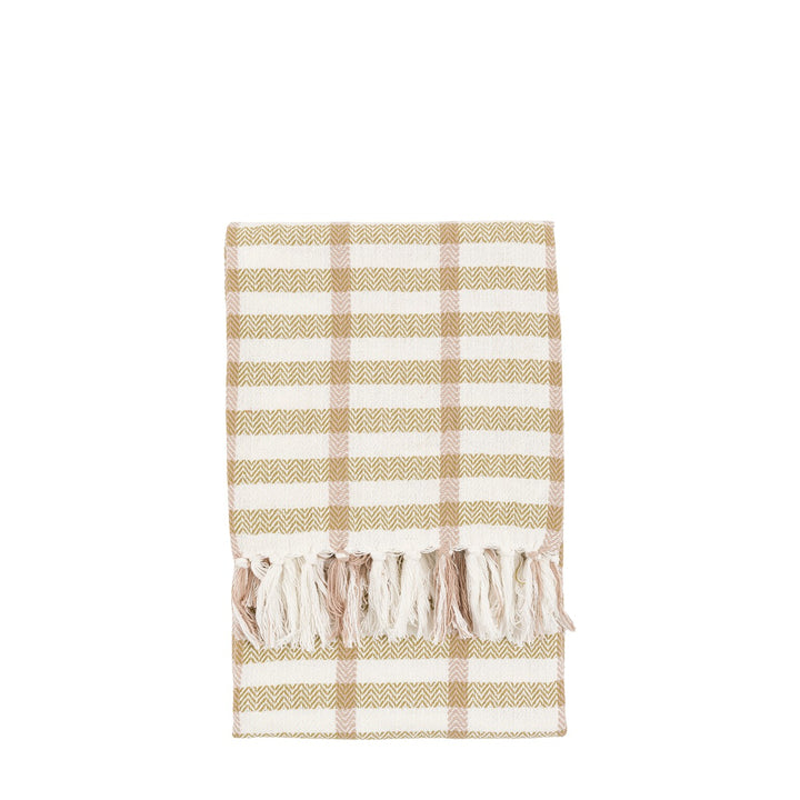 Arvo Grid Woven Throw - Green & Rust