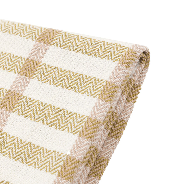 Arvo Grid Woven Throw - Green & Rust