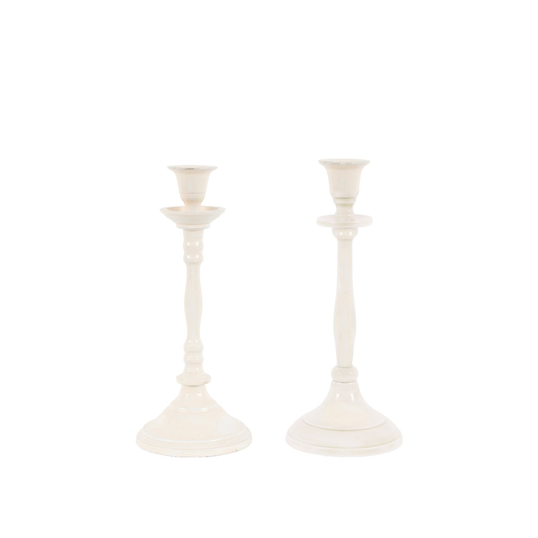 Altea Set of 2 Candlesticks - Cream