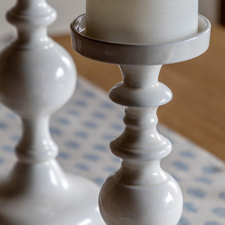 Alzira Set of 2 Candlesticks - Cream