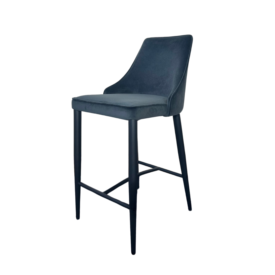 Alain Velvet Bar Stool - Essence Grey Tommy Franks 3