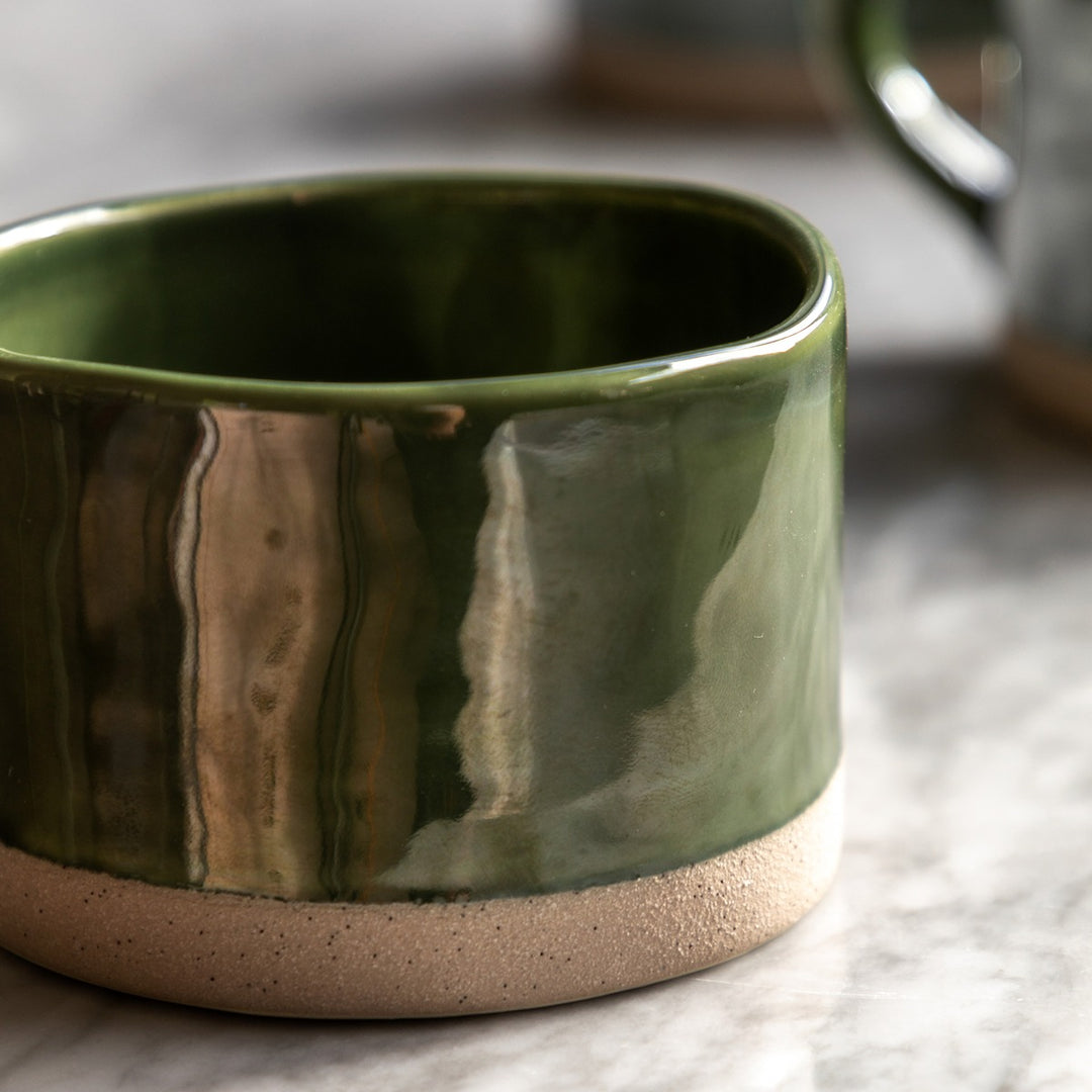 Rustic Set of 4 Mugs - Green