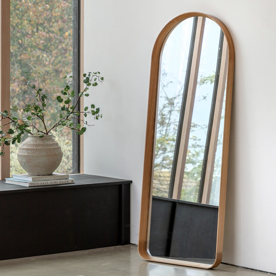 Helsinki Arch Leaner Mirror 160x50cm - Oak