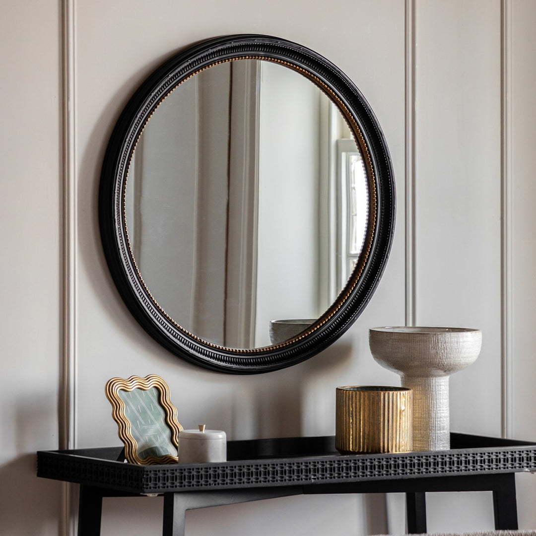 Pisa Round Mirror 80x80cm - Black
