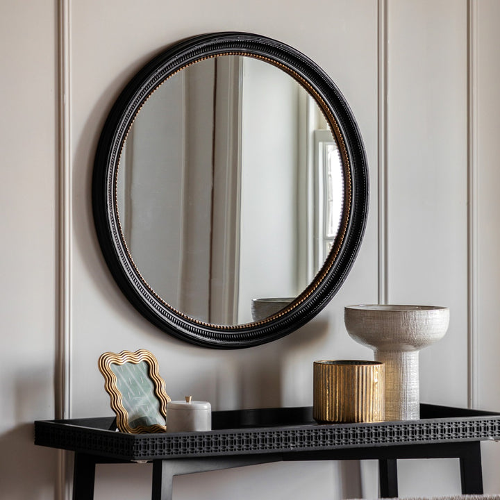 Pisa Round Mirror 80x80cm - Black