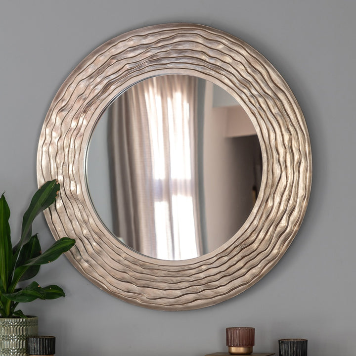 Cresta Round Mirror 90x90cm - Champagne