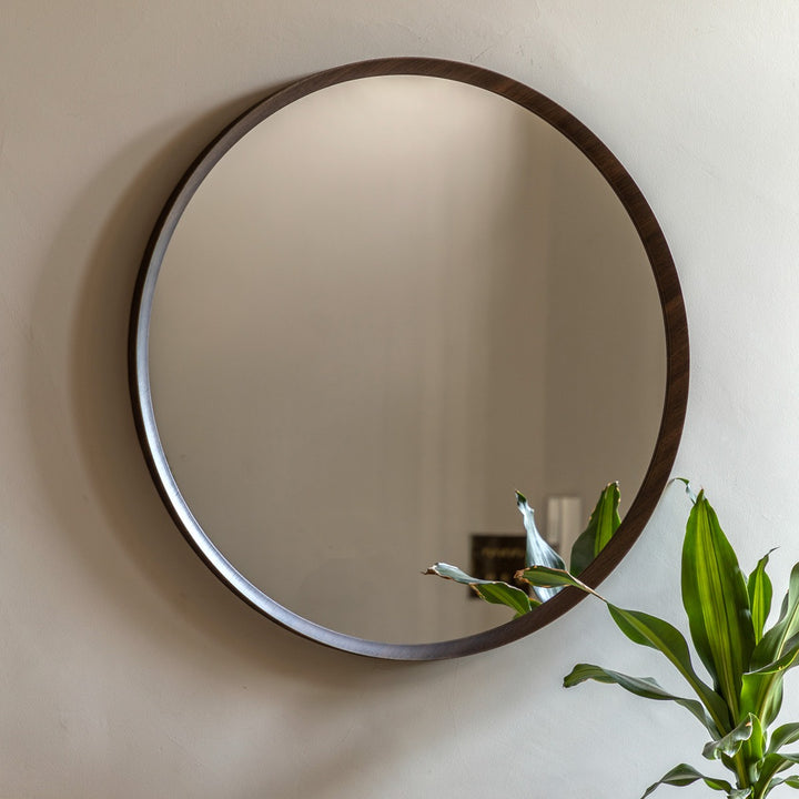 Woodstock Round Mirror 60x60cm - Walnut