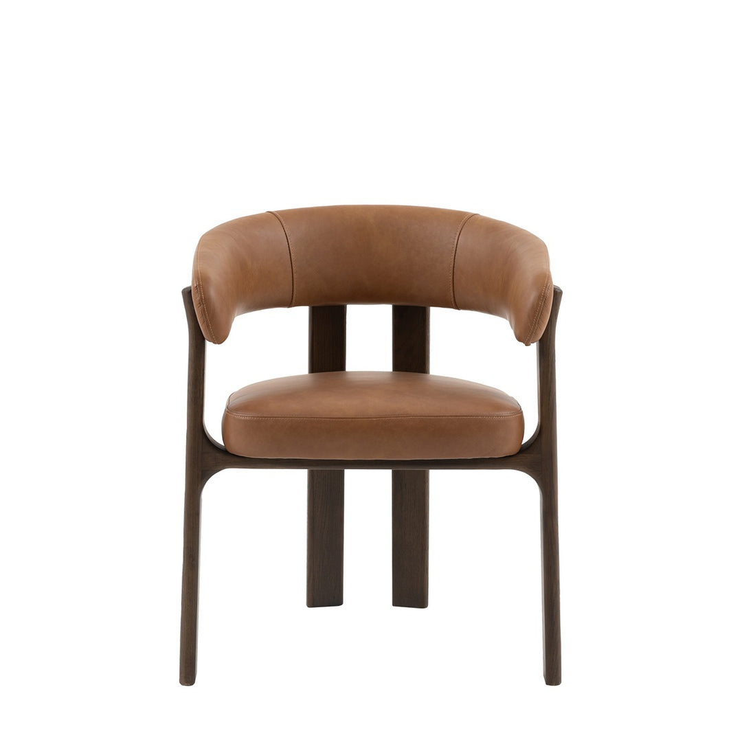 Onda Dining Chair - Brown Leather