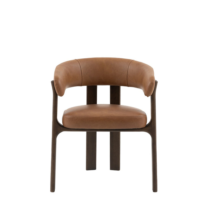 Onda Dining Chair - Brown Leather