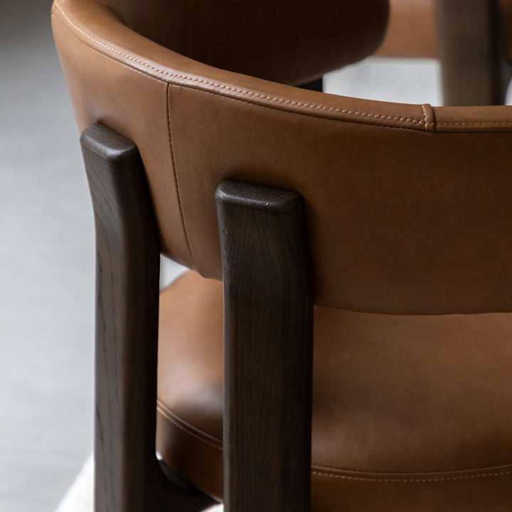 Onda Dining Chair - Brown Leather