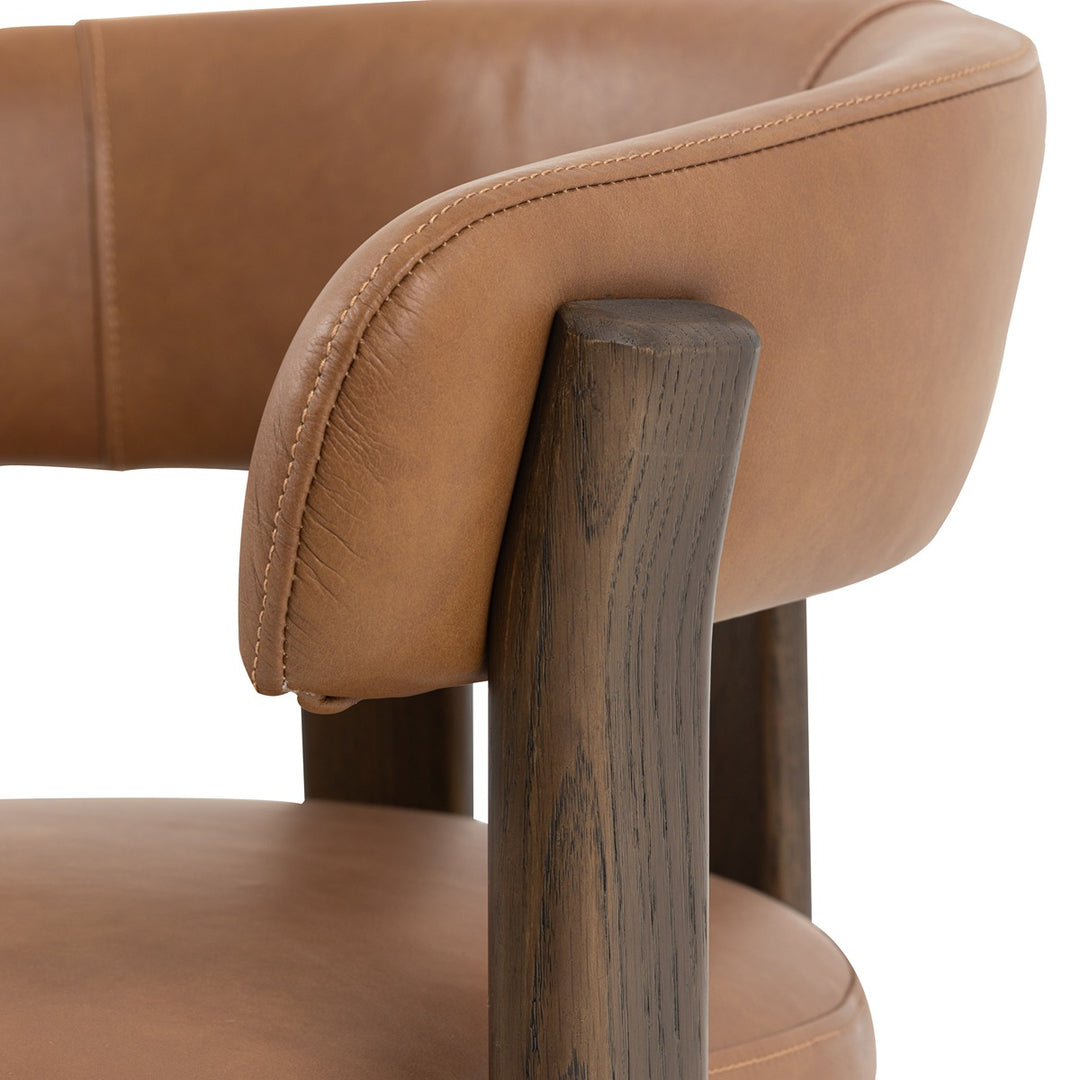 Onda Dining Chair - Brown Leather
