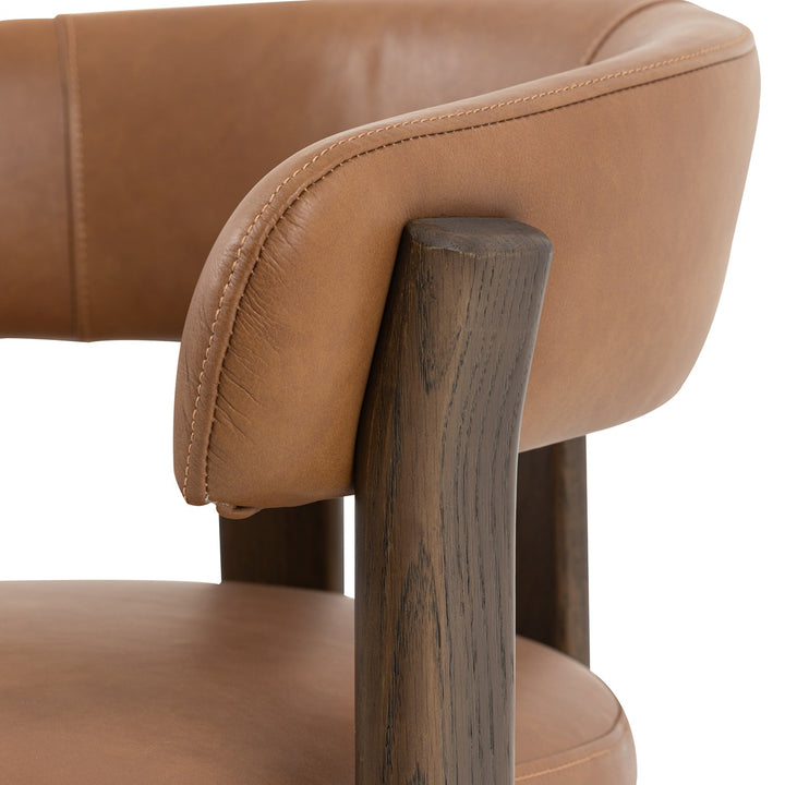 Onda Dining Chair - Brown Leather